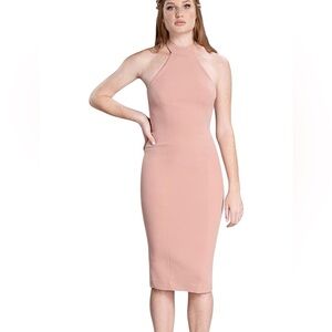 Dress the Population Eden Halter Bodycon Midi Dress Size Small